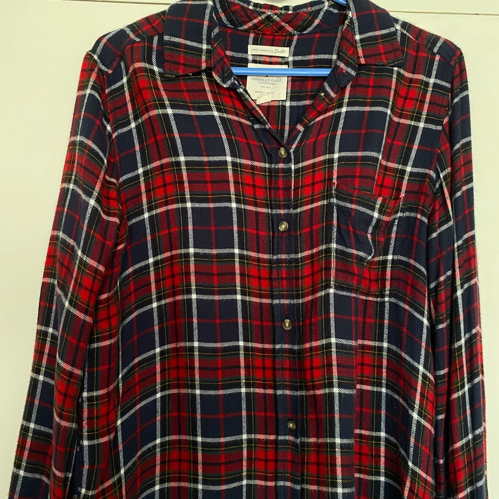 American Eagle Outfitters plaid blouse.